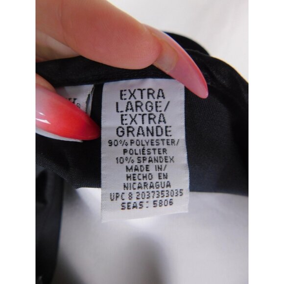 Jaclyn Smith Shirt Womens XL Black Velvet Velour Short Sleeve Scoop Neck Stretch - Picture 10 of 11